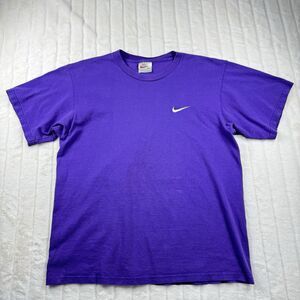 VTG Nike Crewneck T-Shirt Men's M Purple Embroidery Swoosh White Tag Made in USA